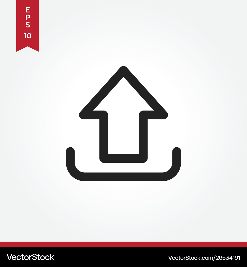 Upload icon in modern style for web site Upload icon in modern style for web site vector image