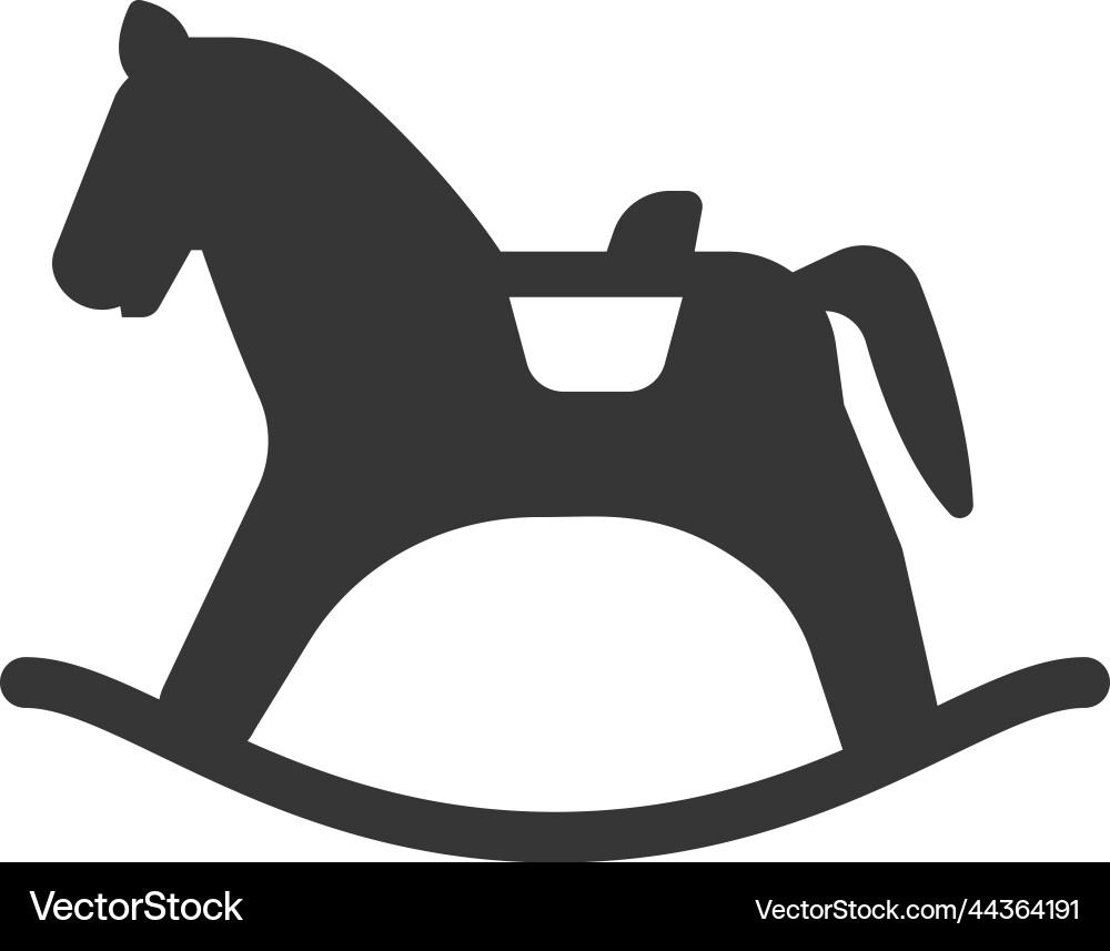 Wooden toy rocking horse monochrome black icon Wooden toy rocking horse monochrome black icon vector image