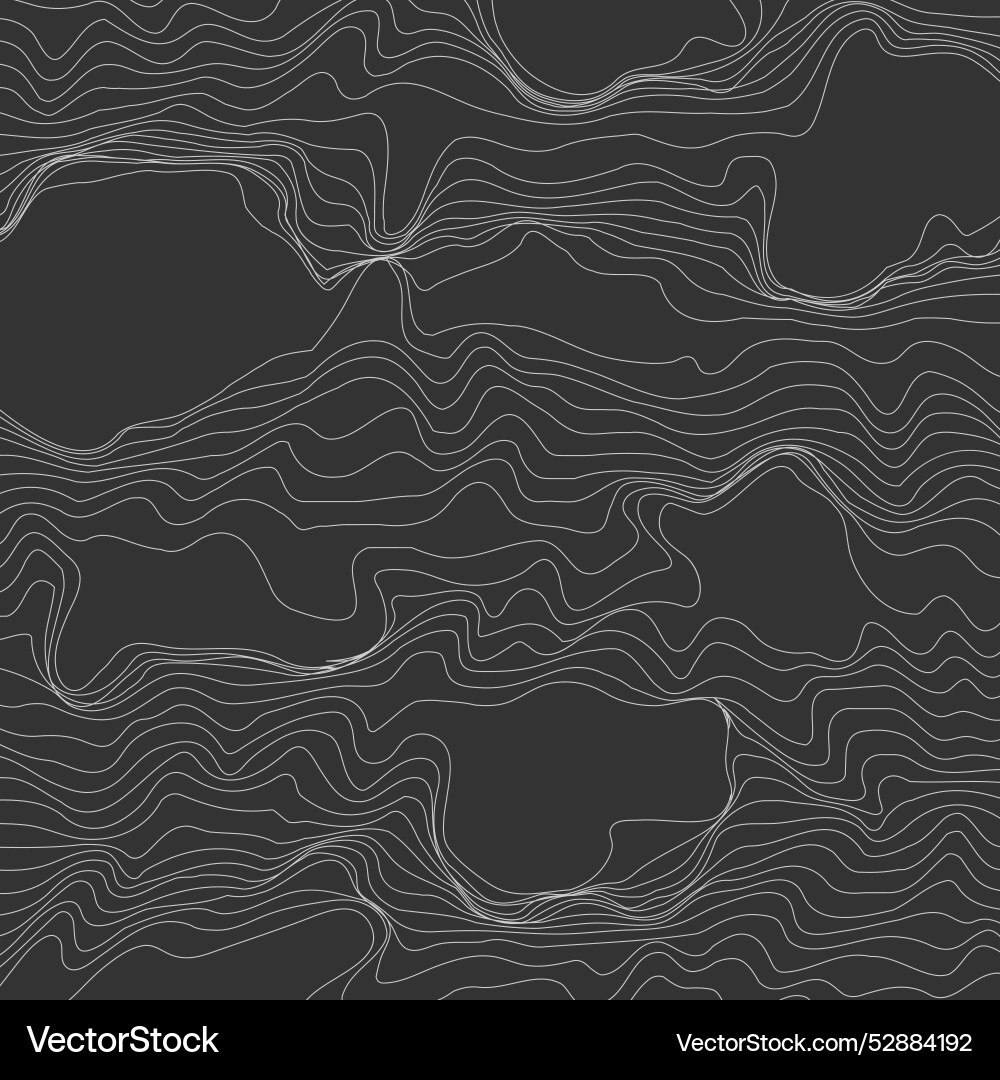 Abstract pattern of curved lines on a black vector image