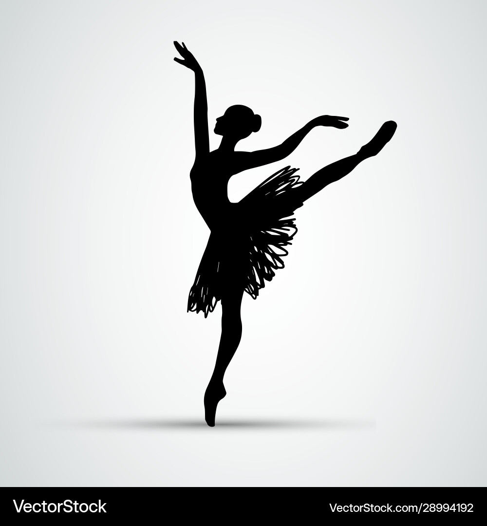 Ballet Girl Silhouette – Royalty-Free Vector | VectorStock, image size:1000x1080