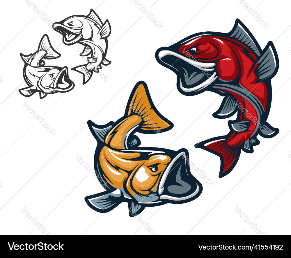 Carp Fisch Maskottchen Sport Club Team Emblem Carp Fisch Maskottchen Sport Club Team Emblem vektorbild