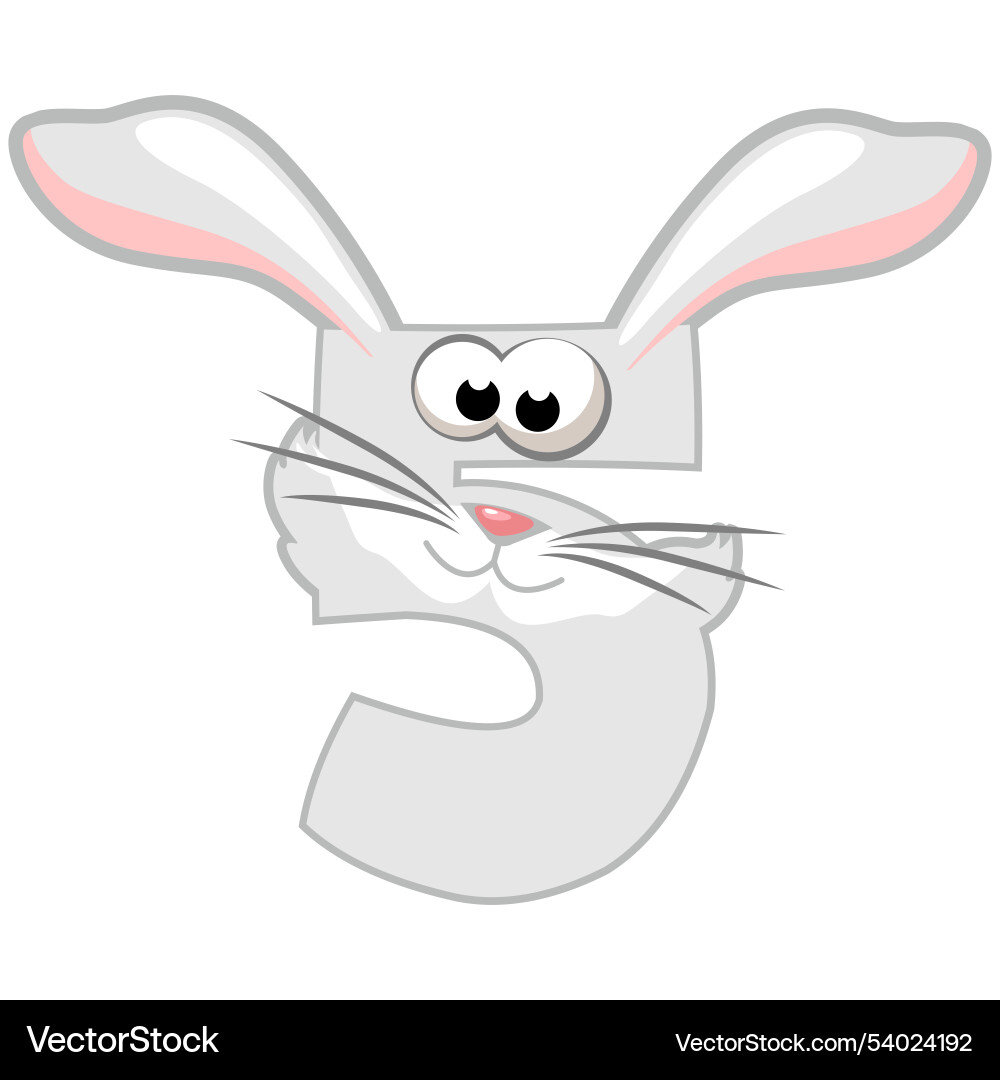 Cartoon Kaninchen oder Hase Nummer 5 Cartoon Kaninchen oder Hase Nummer 5 vektorbild