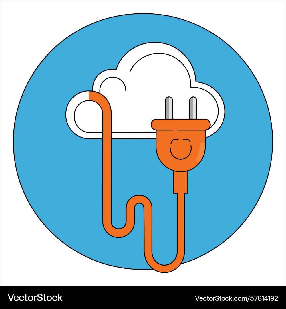 Cloud plugin icon tech tool ideal for software vector image