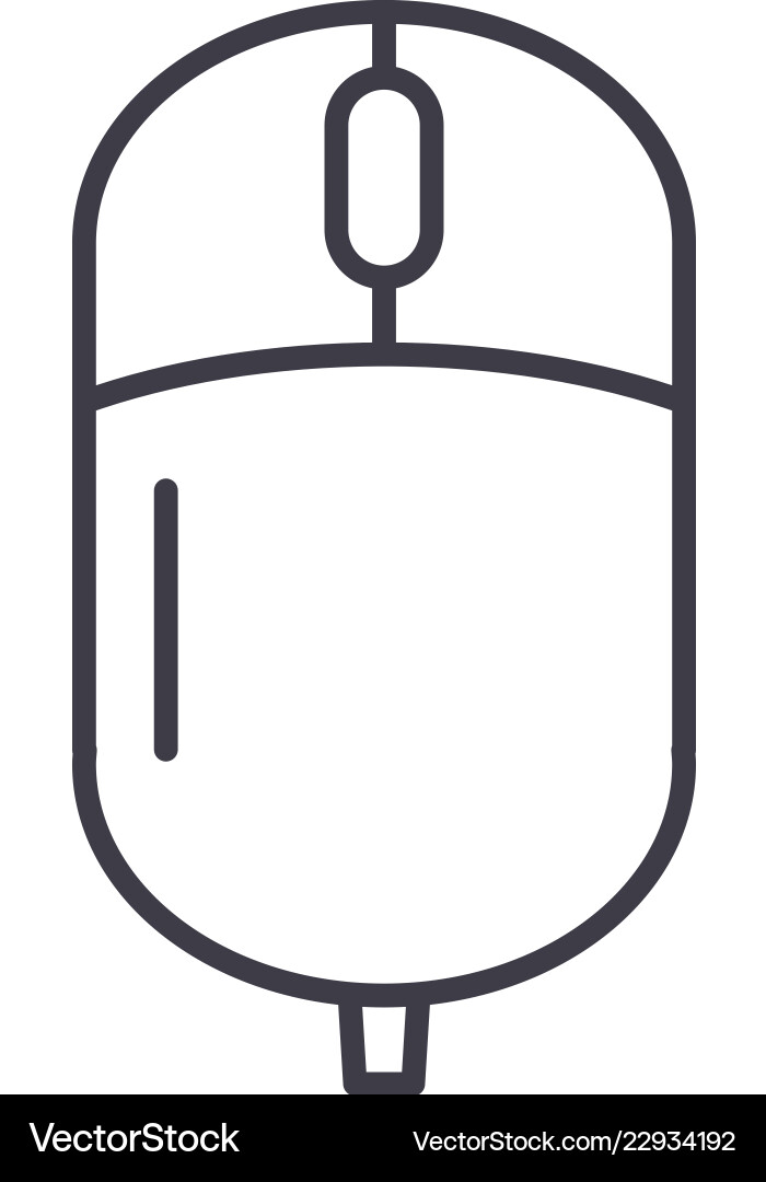Computer wireless mouse line icon concept Computer wireless mouse line icon concept vector image