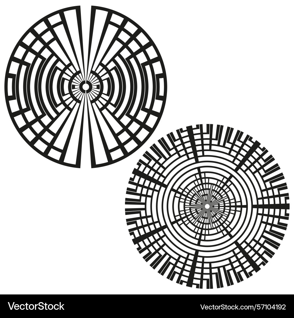 Concentric circles pattern abstract spiral design vector image