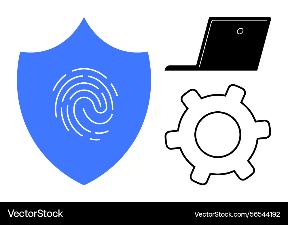 Digital security concepts with shield fingerprint Digital security concepts with shield fingerprint vector image