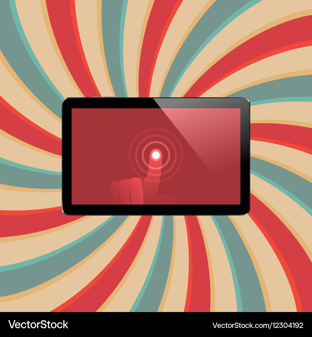 Digital tablet with shiny sensor screen touch vector image