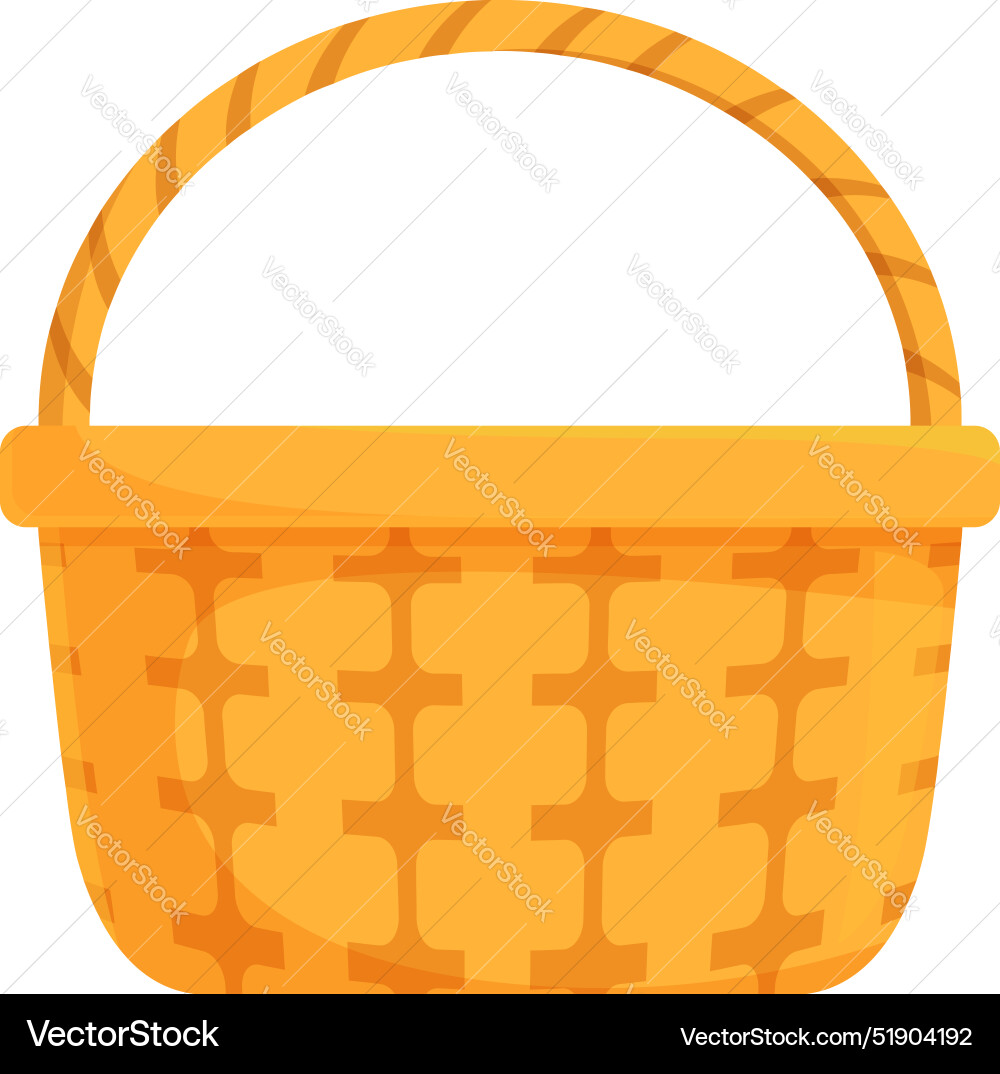Empty wicker basket standing up waiting Empty wicker basket standing up waiting vector image