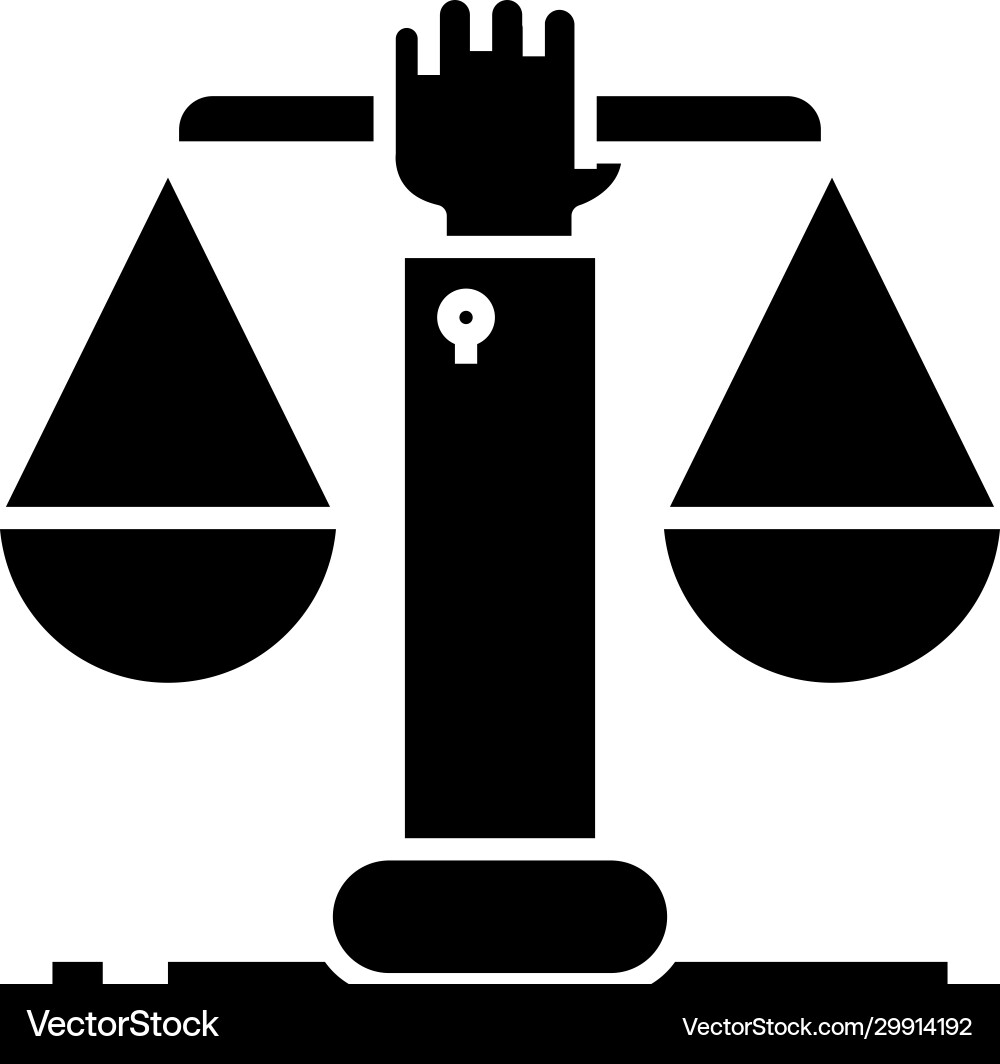 Hand justice black icon concept Hand justice black icon concept vector image