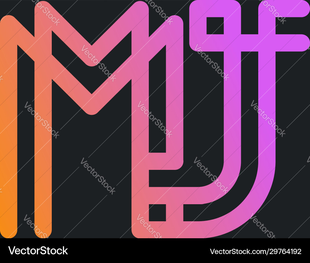 Initial mj logo monogram design template simple Vector Image