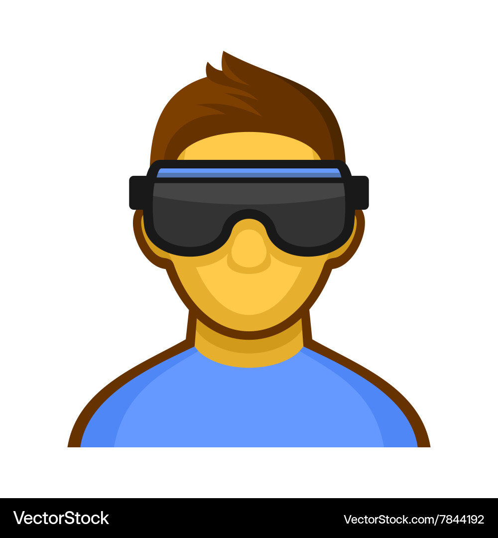 Man with virtual reality headset icon vector image