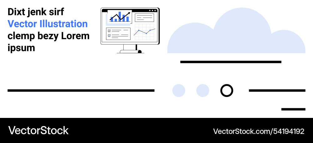 Minimalist cloud computing dashboard with graphs Minimalist cloud computing dashboard with graphs vector image
