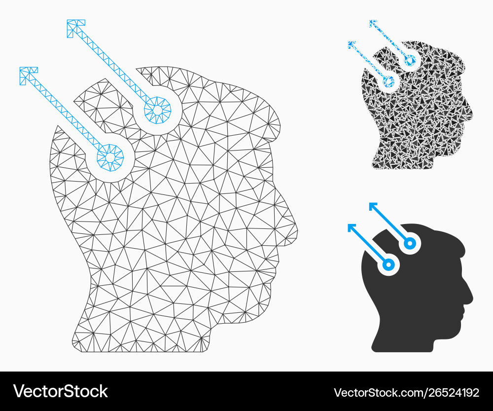 Neural interface plugs mesh network model Neural interface plugs mesh network model Vector Image