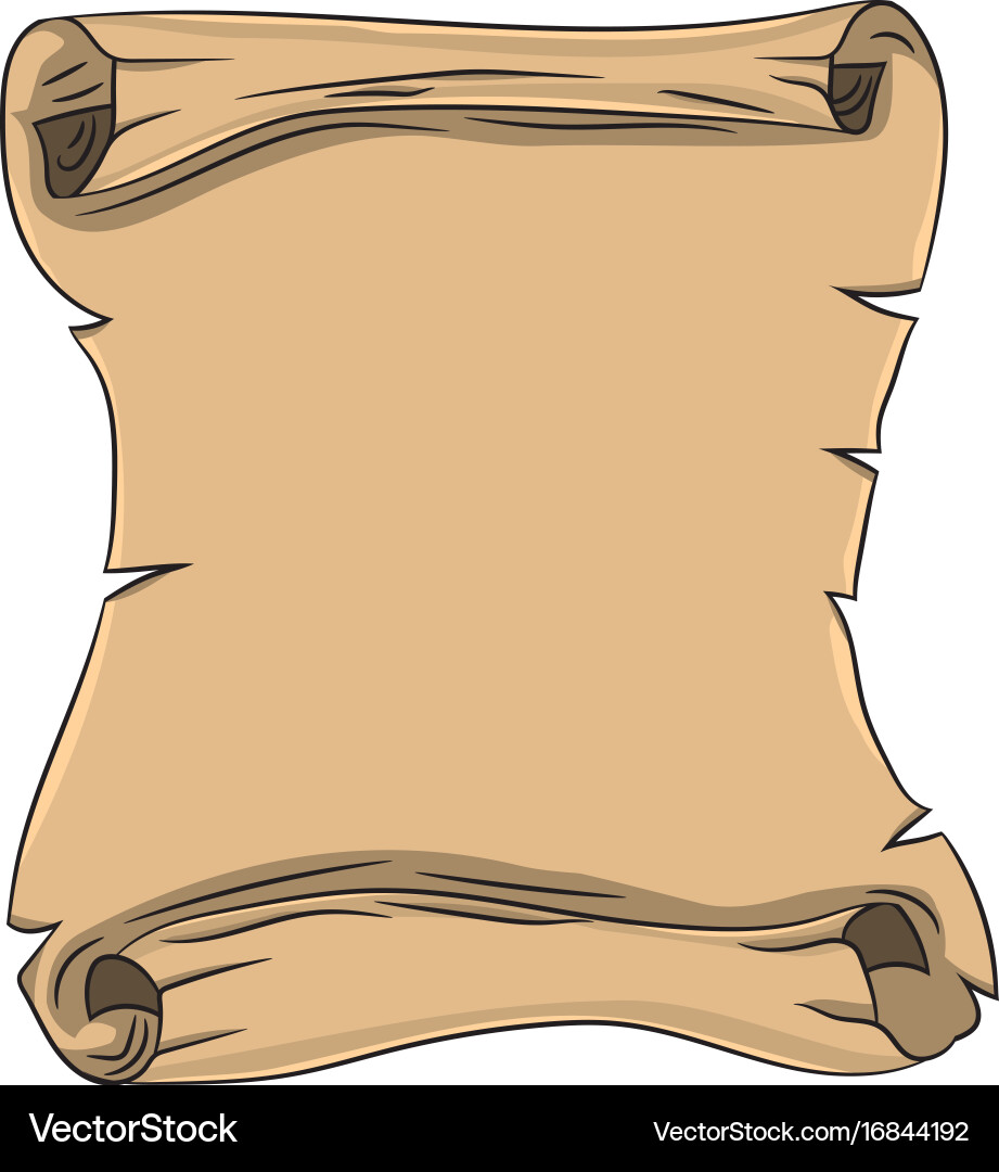 Old scroll drawing by hand vector image