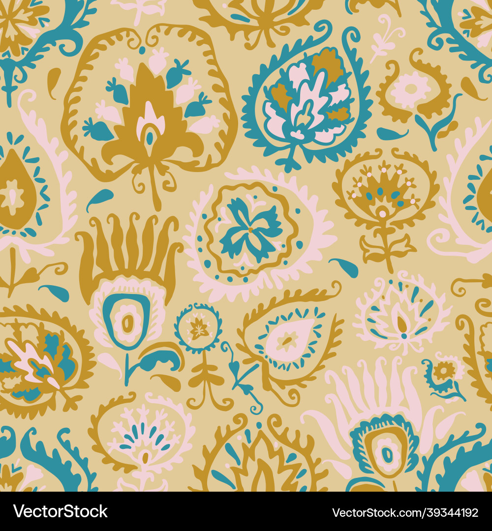 Seamless colorful design pattern botanical Seamless colorful design pattern botanical vector image