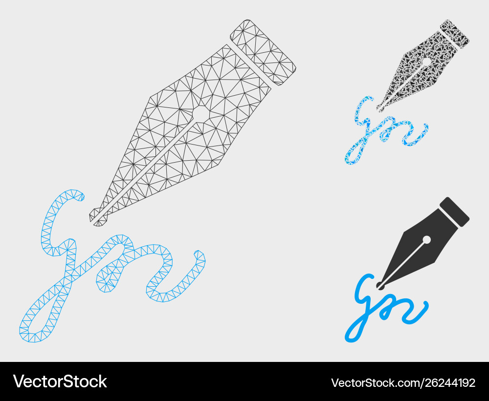 Signature mesh network model and triangle Signature mesh network model and triangle vector image