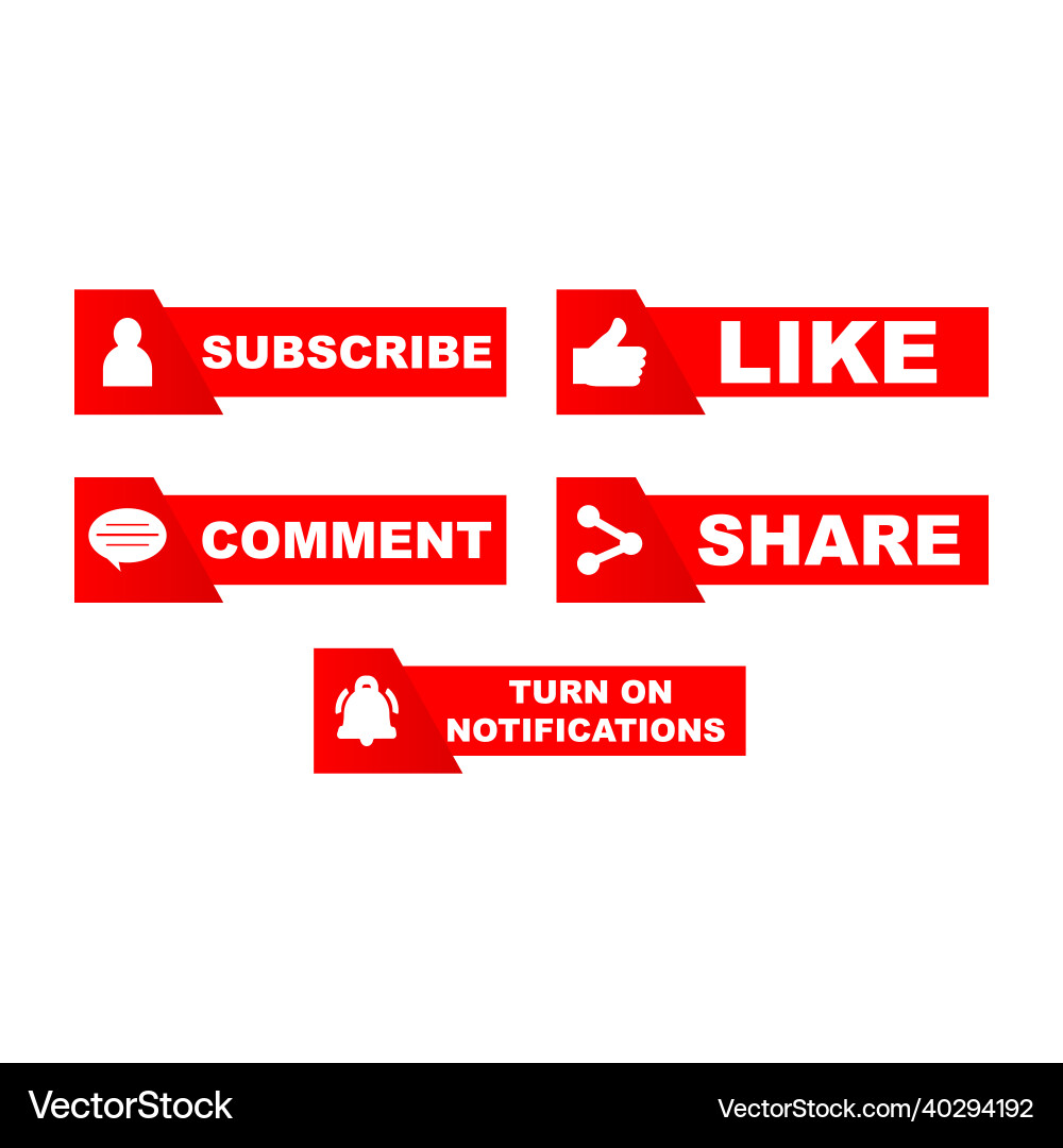 Subscribe button collection with multiple shapes Subscribe button collection with multiple shapes vector image