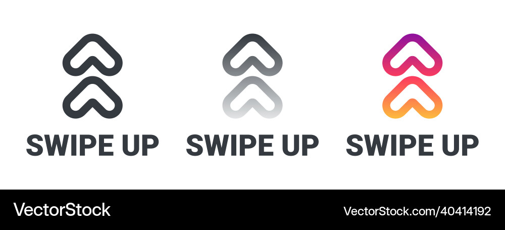 Swipe Up Icons - Gradient Buttons vector image