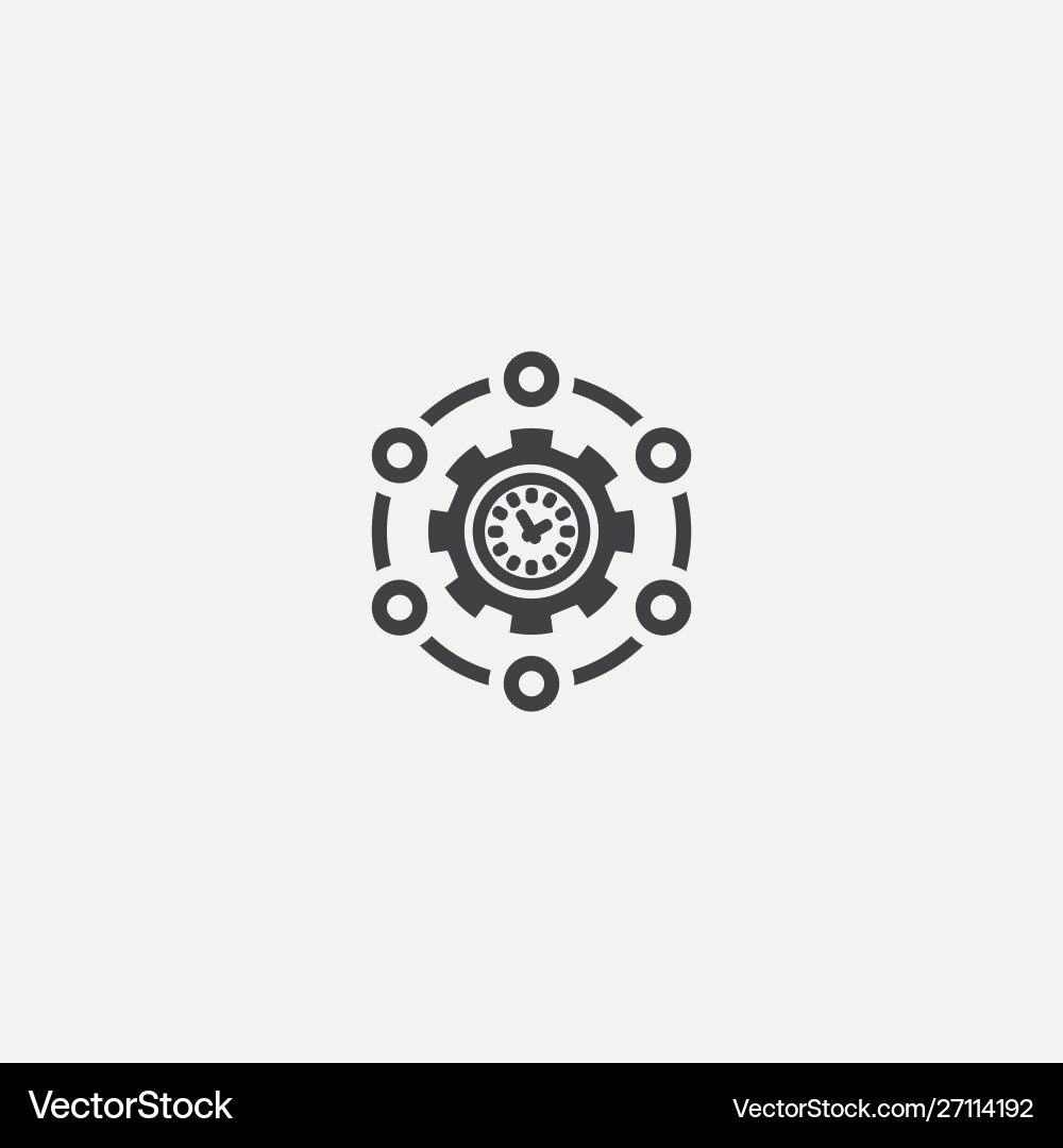 Time Management Icon - Simple Clock vector image
