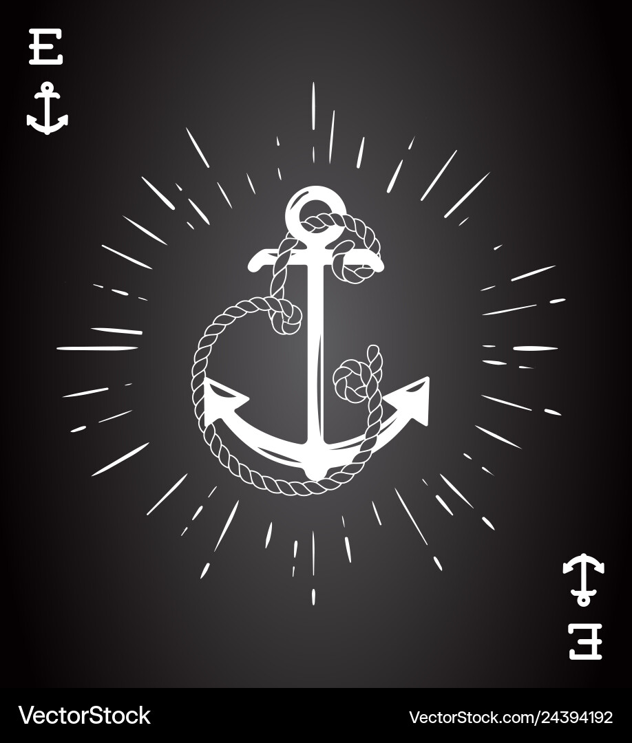 Vintage label with an anchor and letter made Vintage label with an anchor and letter made vector image