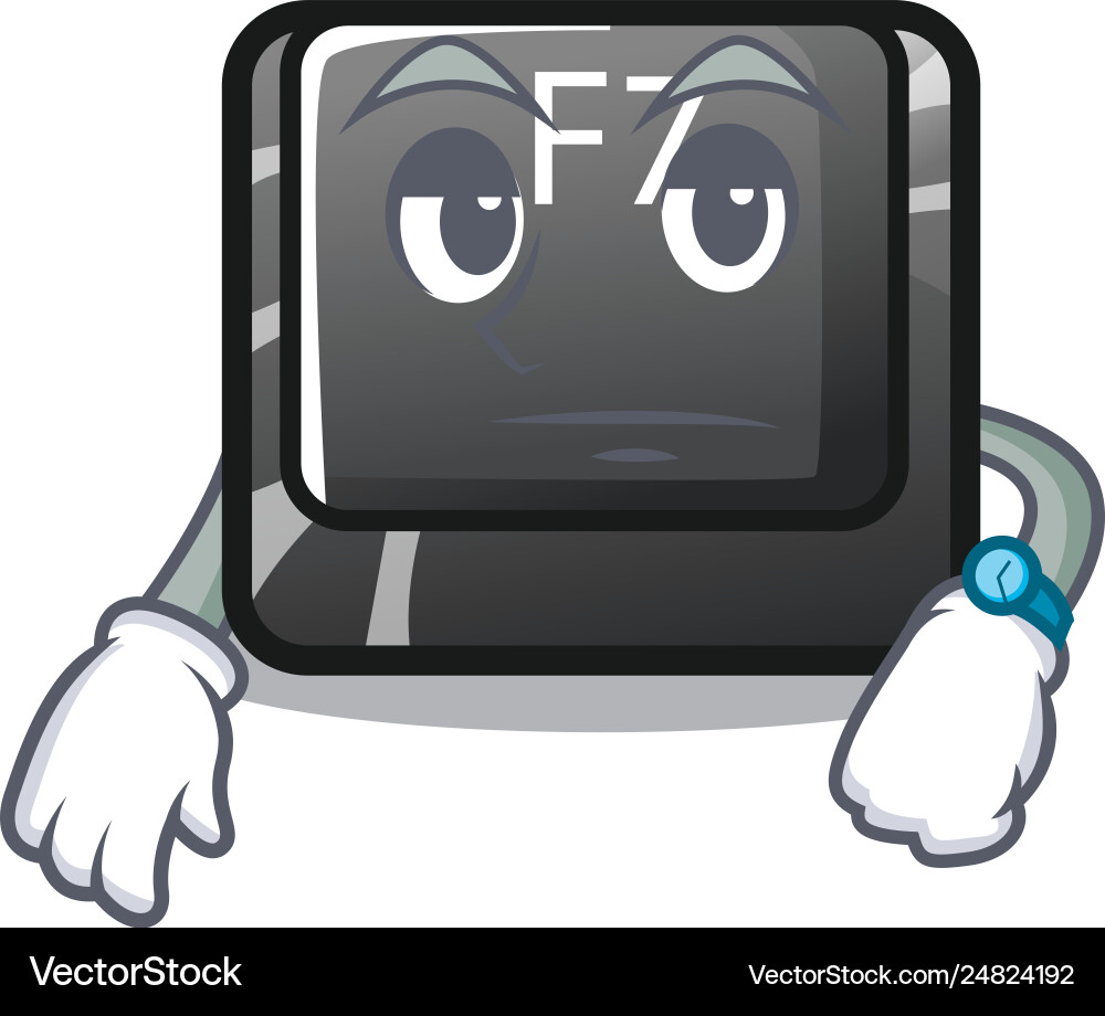Waiting button f7 isolated in character vector image