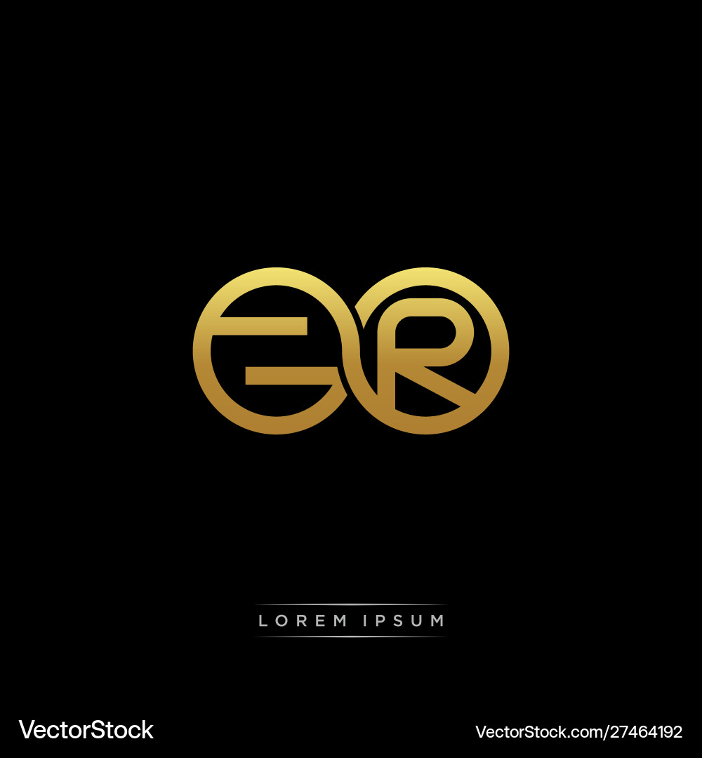 Zr initial letter linked circle capital monogram vector image
