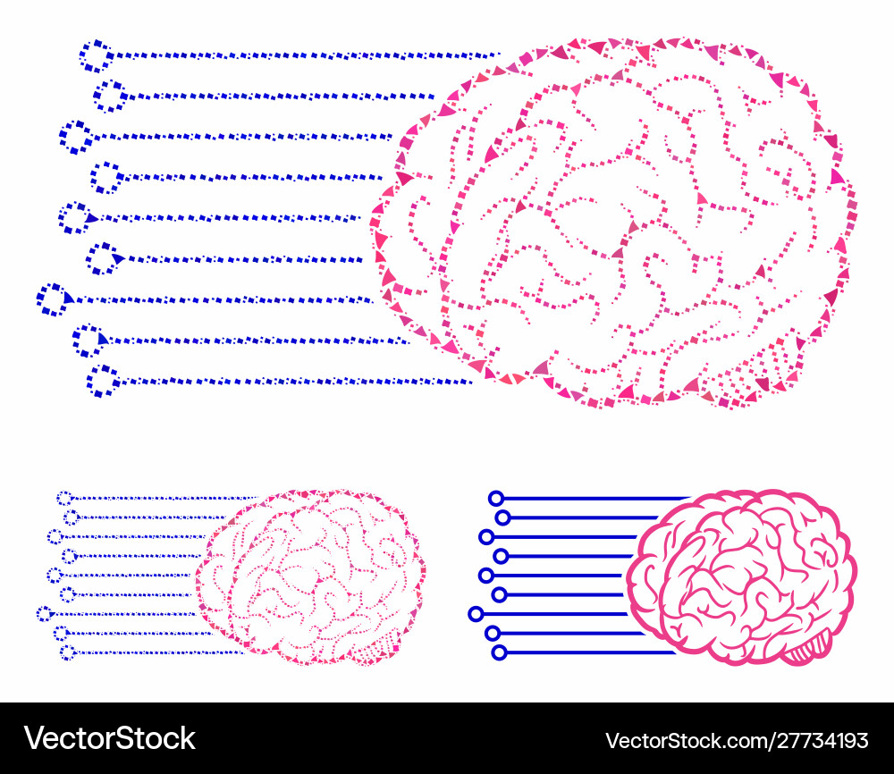 Brain connections composition icon humpy items Brain connections composition icon humpy items vector image