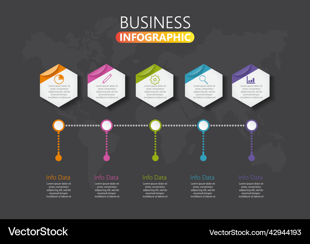 Business data visualization process chart Business data visualization process chart vector image