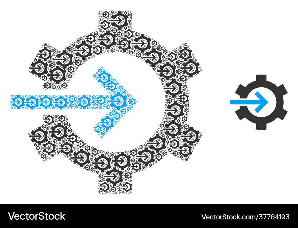 Cog integration recursion icon composition Cog integration recursion icon composition vector image
