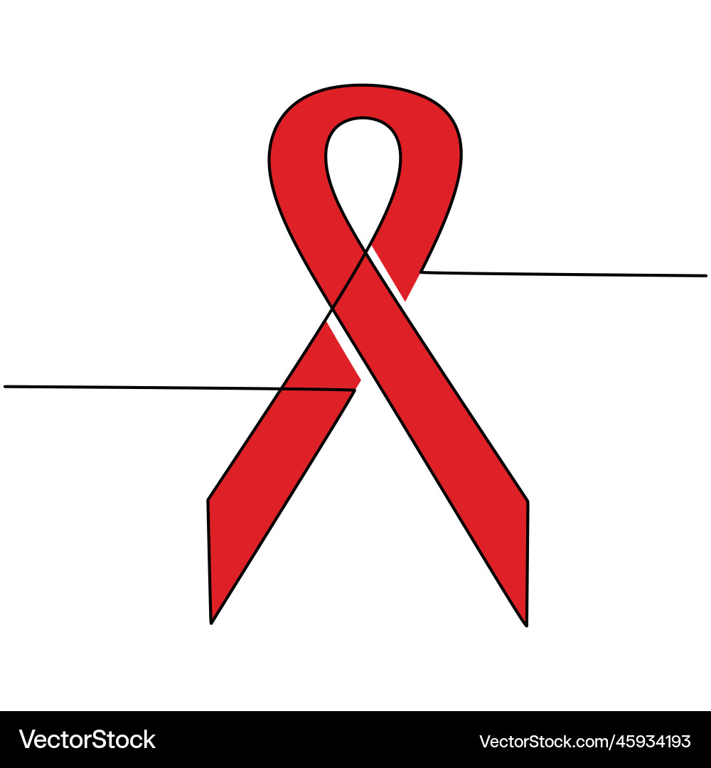 Continuous one line of badge ribbon support Continuous one line of badge ribbon support vector image