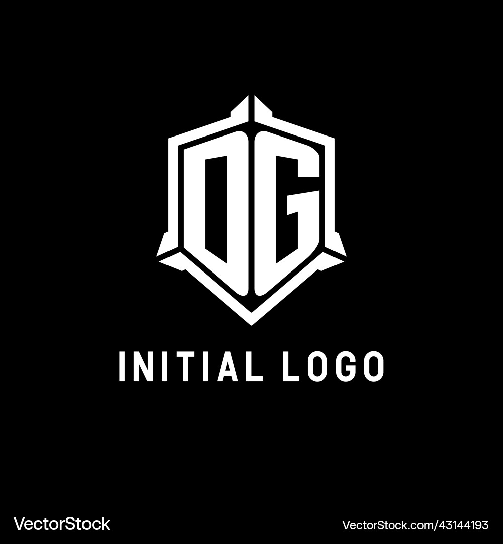Dg logo initial with shield shape design style Vector Image