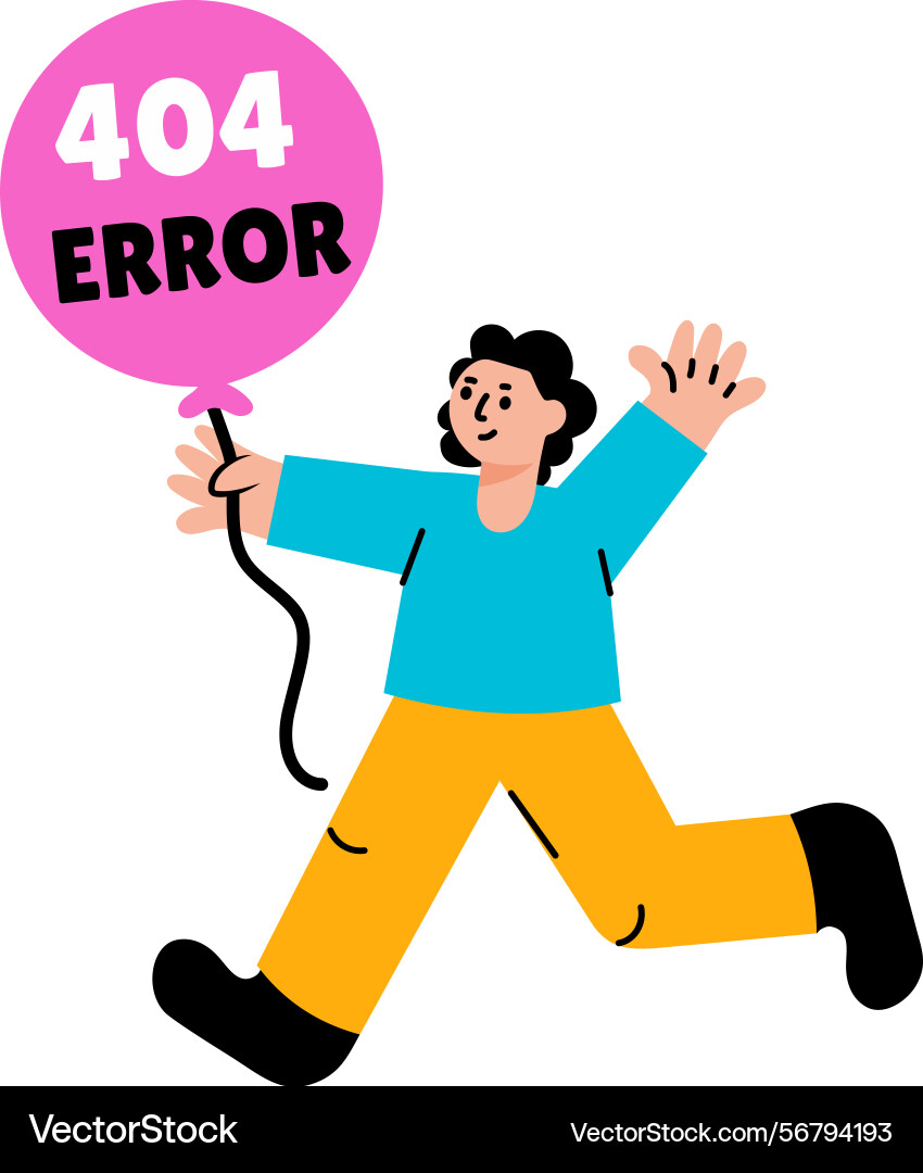 Flat style showing a 404 problem vector image