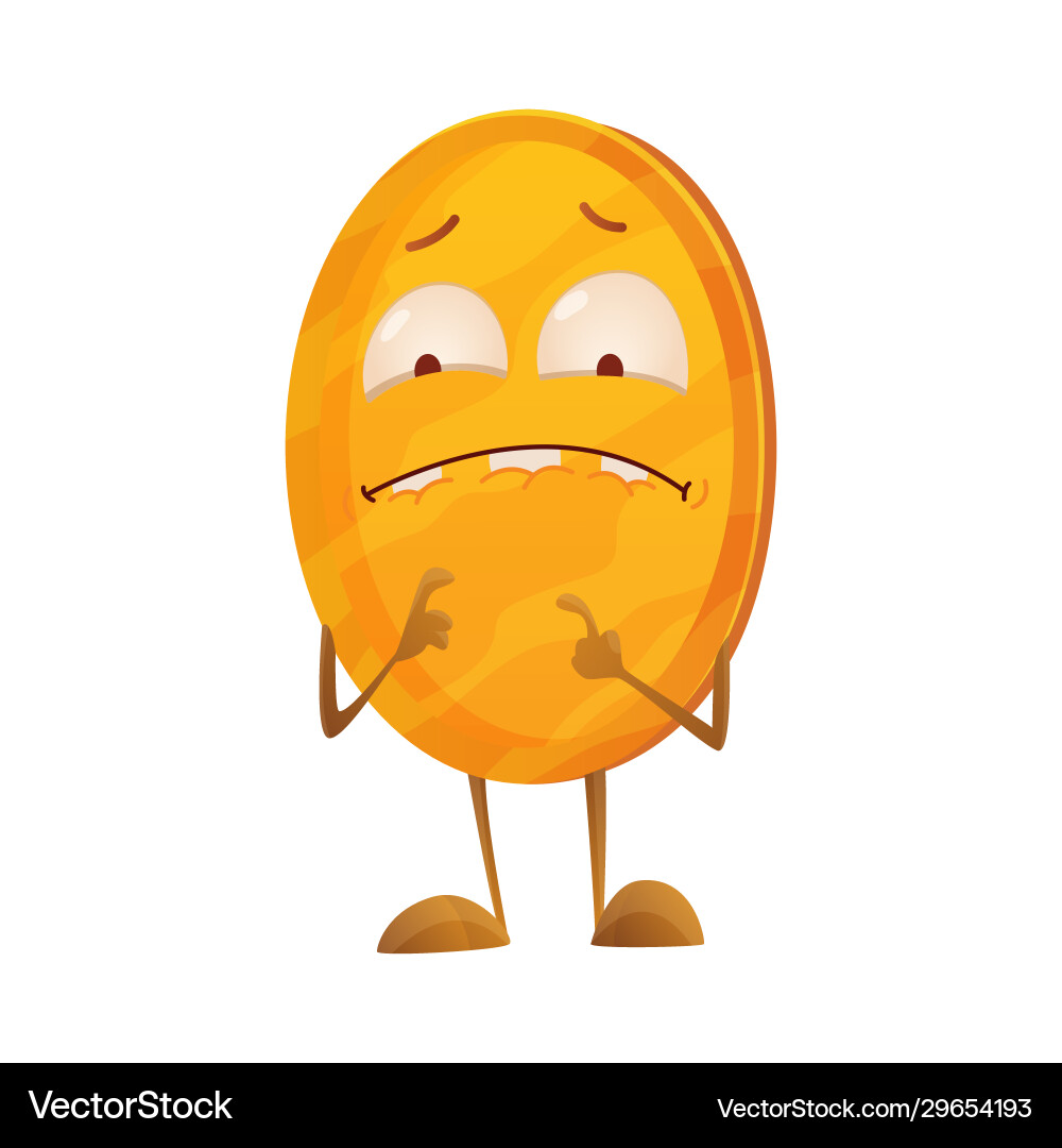 Frightened coin icon for game apps interface Frightened coin icon for game apps interface vector image