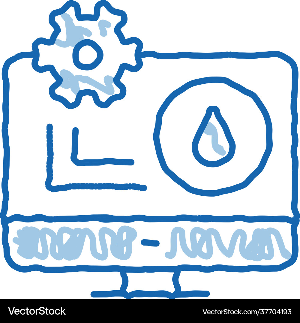 Gas consumption settings via computer doodle icon Gas consumption settings via computer doodle icon vector image