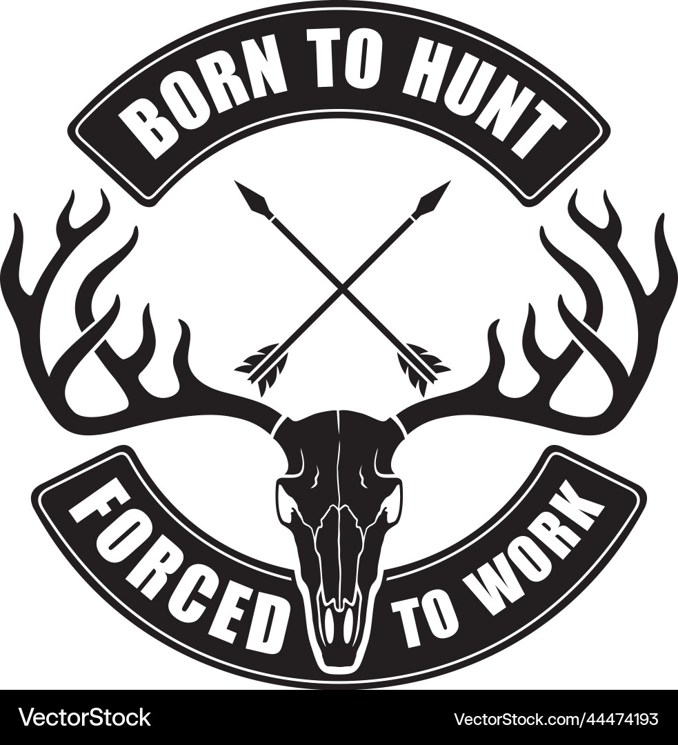 Hunter's Work: Skull & Crossed Arrows Vector Image