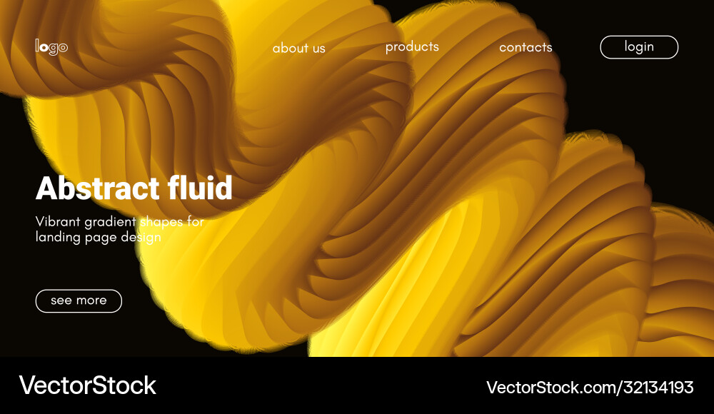 Landing page template with abstract fluid shapes Landing page template with abstract fluid shapes vector image