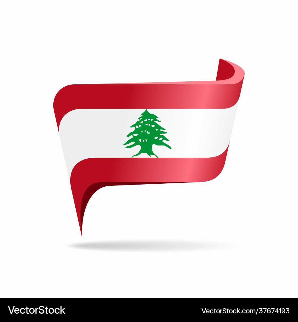 Lebanese flag map pointer layout Lebanese flag map pointer layout vector image