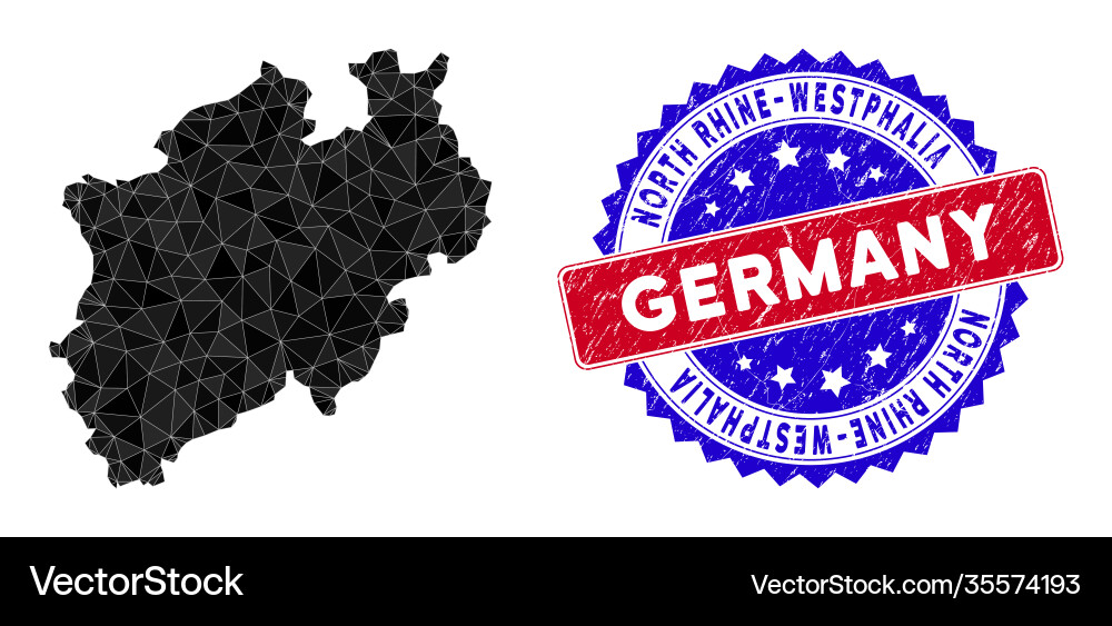North rhine-westphalia land map triangle mesh Vector Image
