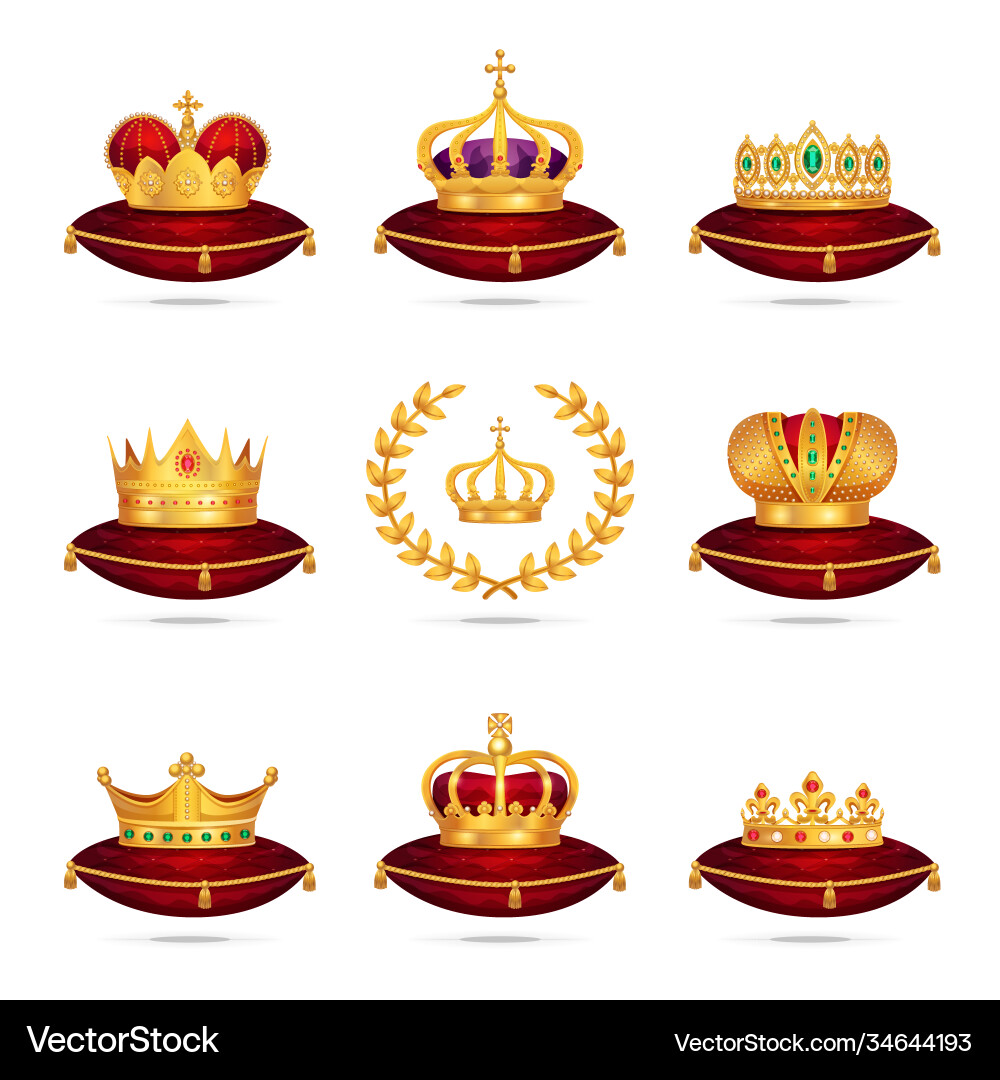 Royal crowns set Royalty Free Vector Image - VectorStock