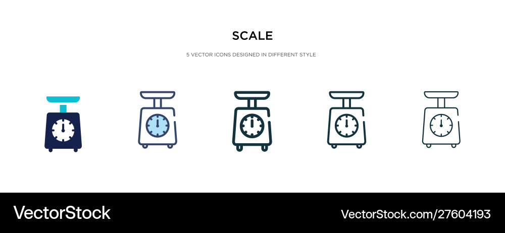 Scale icon in different style two colored Scale icon in different style two colored vector image