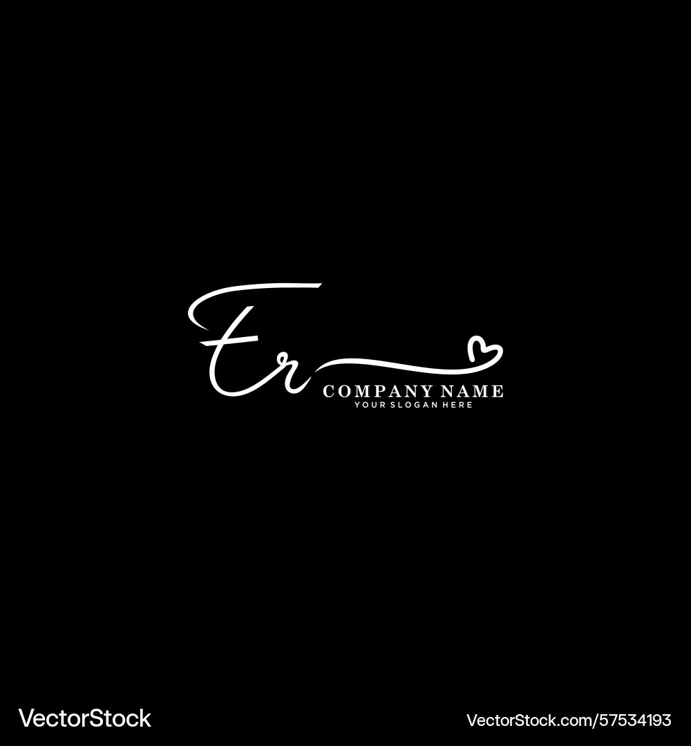 Signature style er initial logos initials logo Vector Image