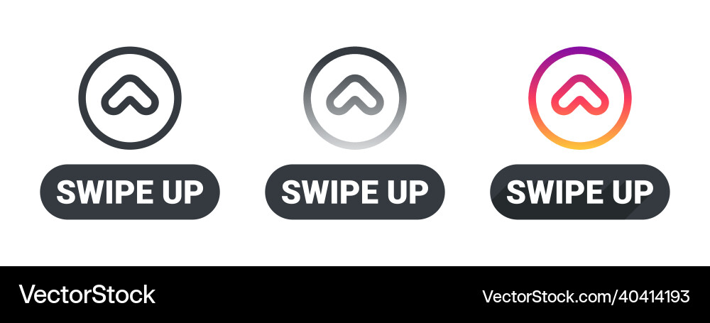 Swipe up icon set template buttons vector image