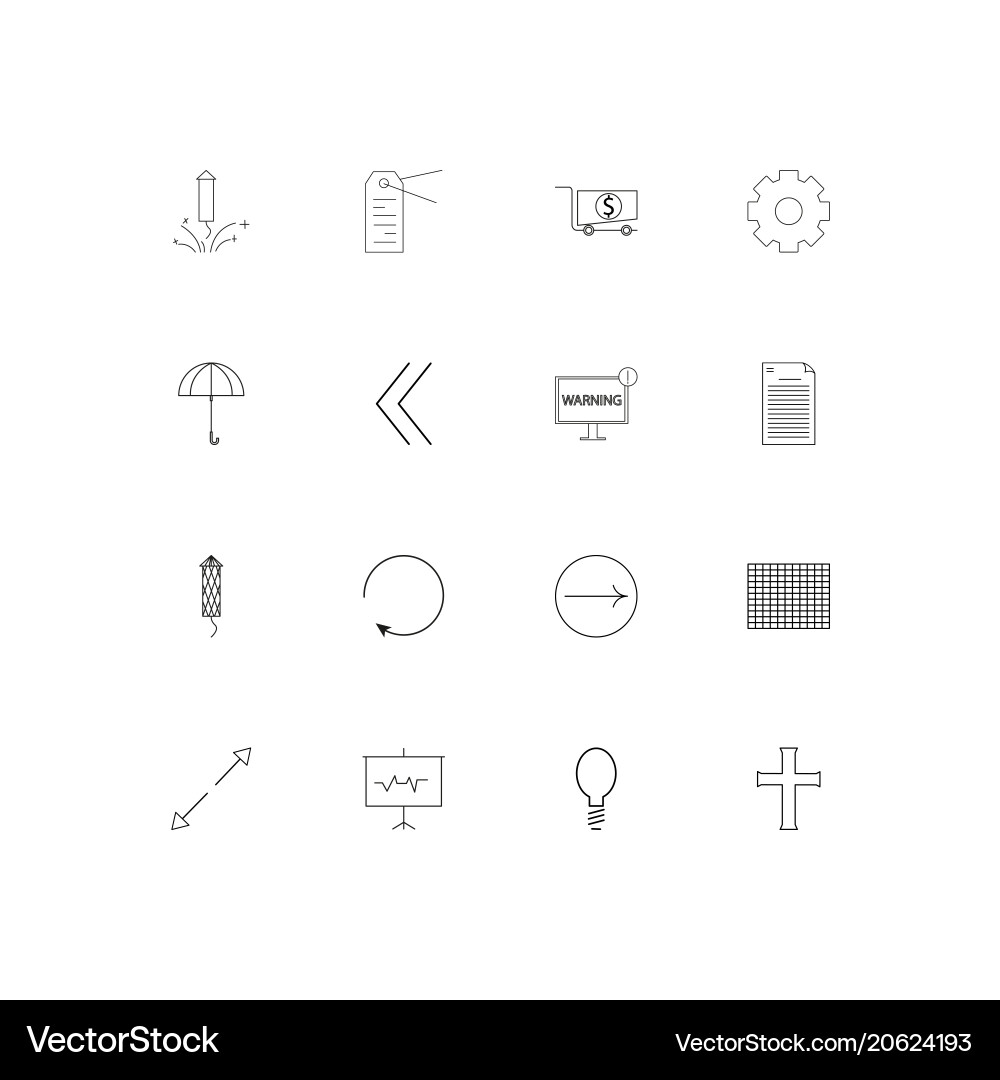 Web und Text einfache lineare Symbole gesetzt umrissen Web und Text einfache lineare Symbole gesetzt umrissen vektorbild