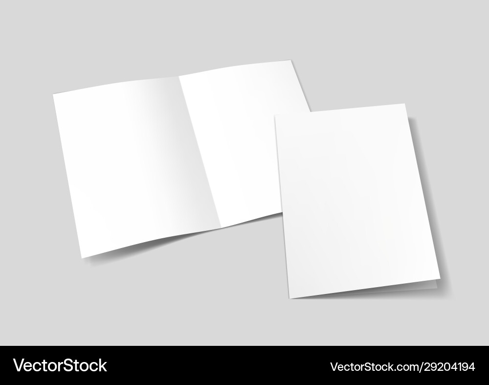 A3 or a4 white blank half-folded brochure A3 or a4 white blank half-folded brochure vector image