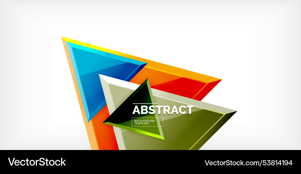 Abstract background - colorful triangles with 3d Vector Image