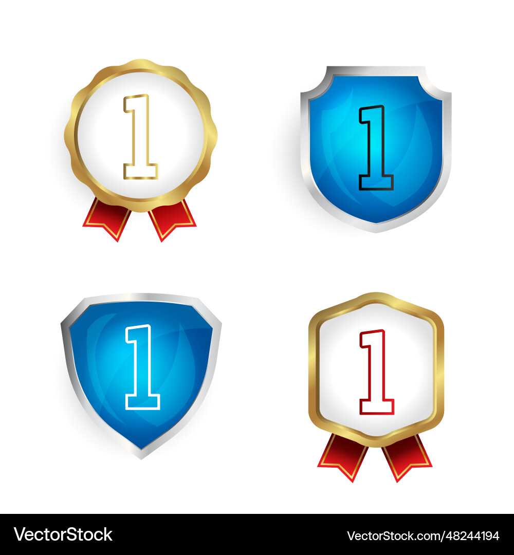 Abstract number 1 badge and label collection Abstract number 1 badge and label collection vector image