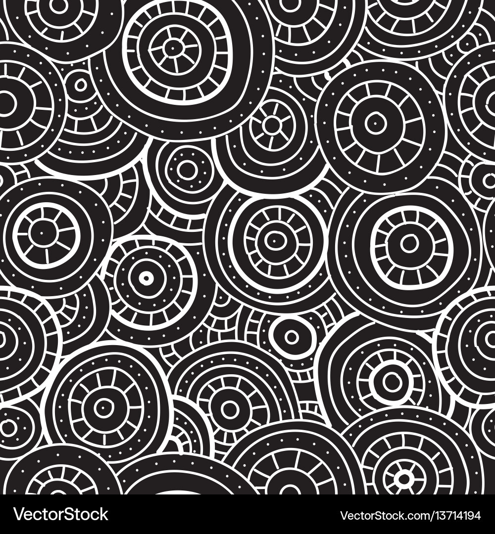 Abstract seamless pattern of circles lines Vector Image