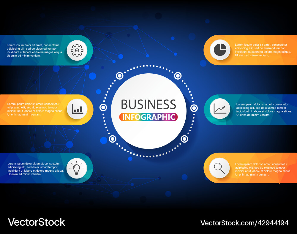 Business data visualization process chart Business data visualization process chart vector image