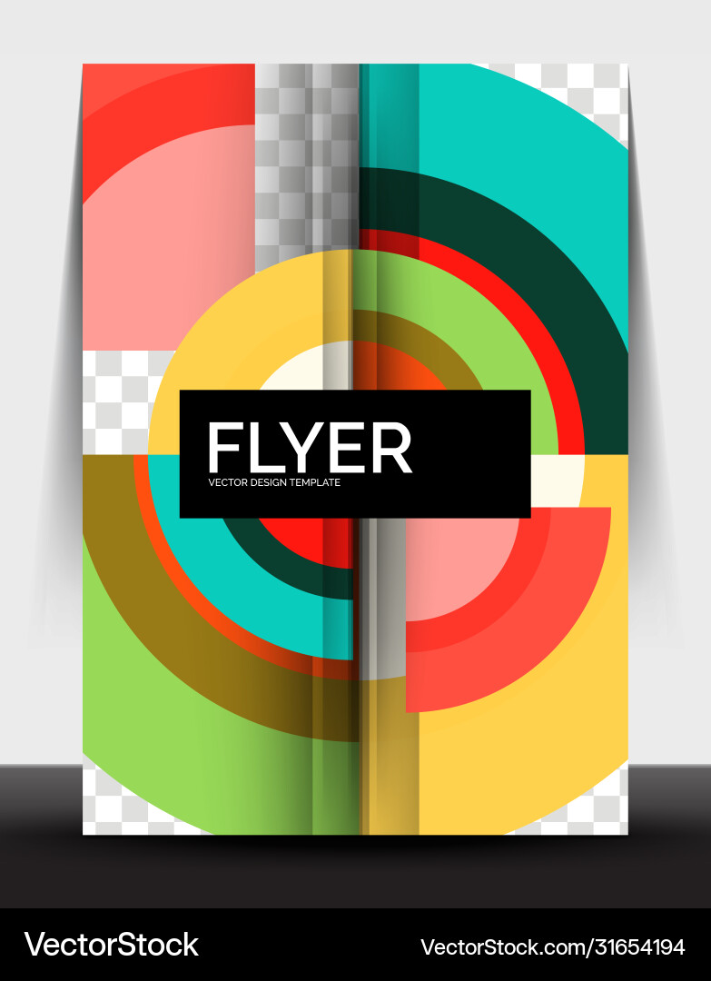 Circle design a4 flyer print template annual Circle design a4 flyer print template annual vector image