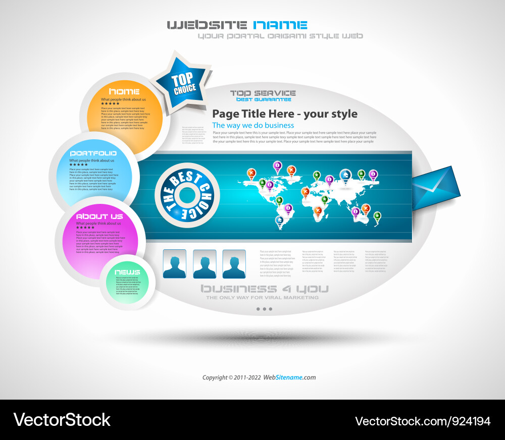 Complex website template Vector Image